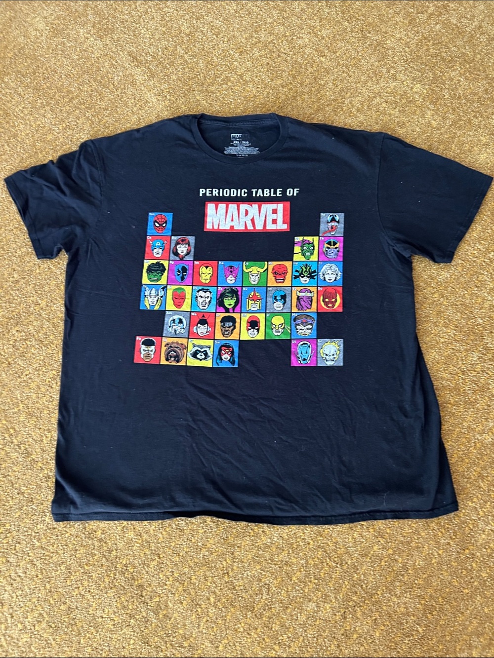 Vintage Marvel 'Periodic Table of Marvel' Multicolor graphic Tee